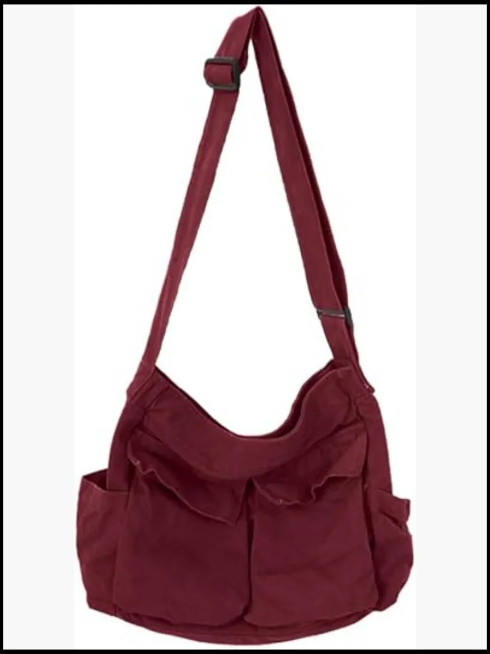 Canvas Messenger Bag Large Crossbody with Multiple Pockets Shoulder Tote for